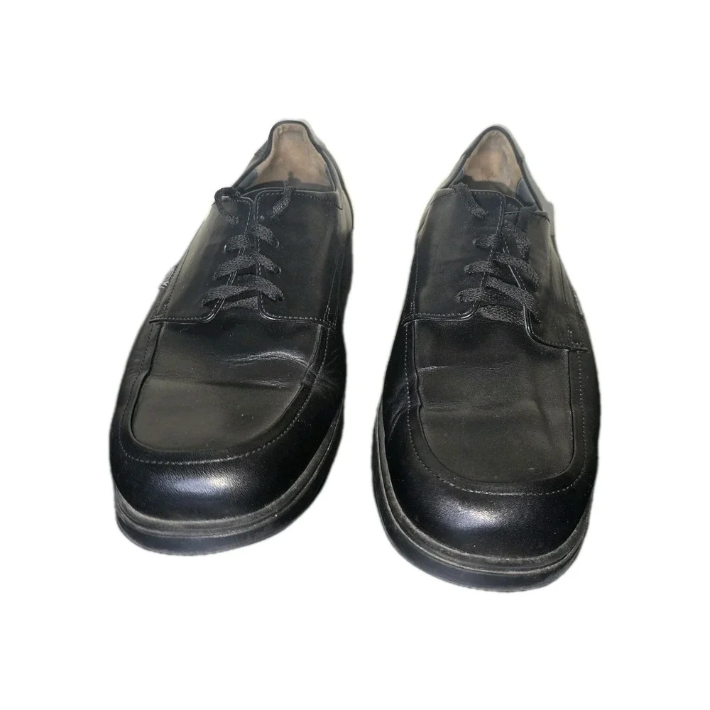Mephisto Shoes Mens 10.5M Black Leather Lace Up Air Jet Comfort Walking Workwear